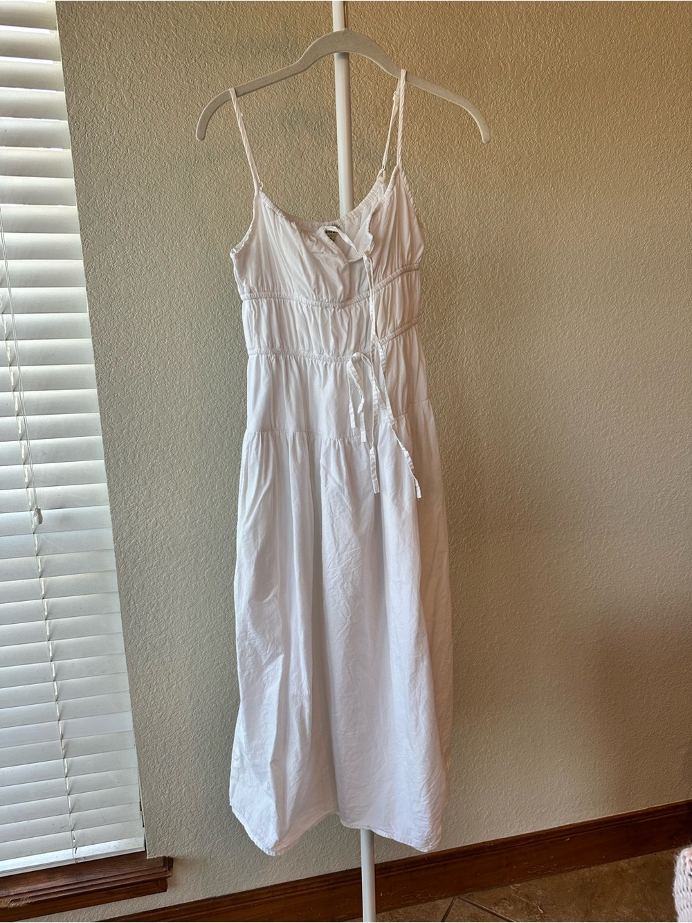 Sim & Sam white cotton bohemian cottage core milk maid style midi dress small
